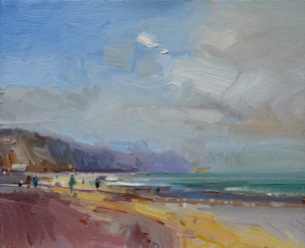 Summers Day, Charmouth Beach David Atkins oil on board 30 x 36cm £1,400