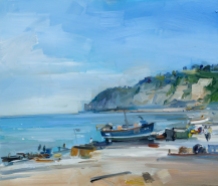 The Beach at Beer David Atkins 24 x 28in 61 x 71 cm £3,100